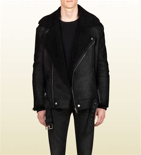 gucci jacke herren|Gucci shearling jacket for men.